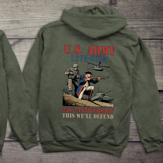 Army 1775-2025 With Crest Hoodie