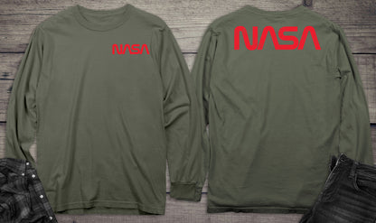 NASA Worm With Crest Long Sleeve Tee