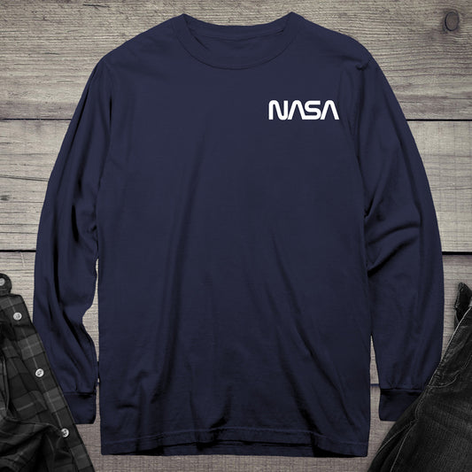NASA Worm Crest White Long Sleeve Tee