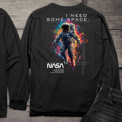 NASA I Need Some Space With Crest Long Sleeve Tee