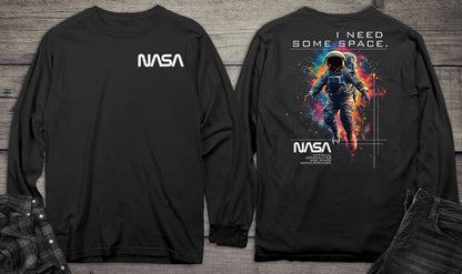 NASA I Need Some Space With Crest Long Sleeve Tee