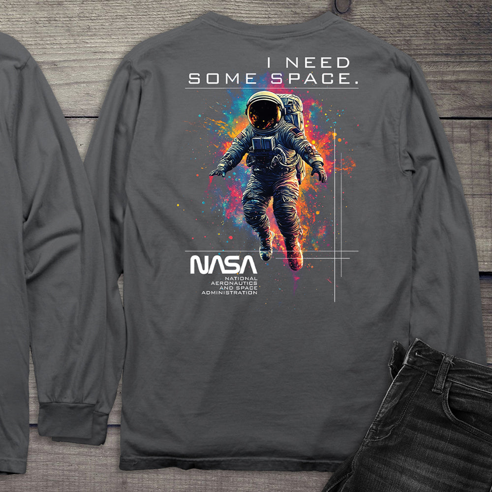 NASA I Need Some Space With Crest Long Sleeve Tee