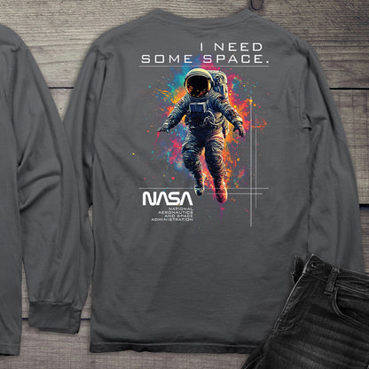 NASA I Need Some Space With Crest Long Sleeve Tee