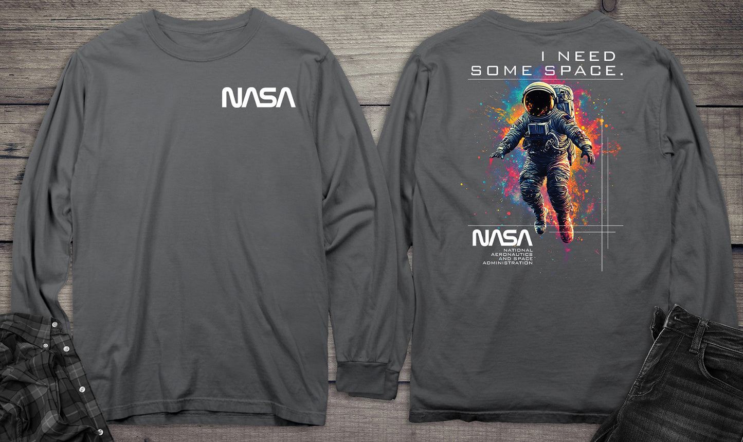 NASA I Need Some Space With Crest Long Sleeve Tee
