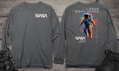 NASA I Need Some Space With Crest Long Sleeve Tee