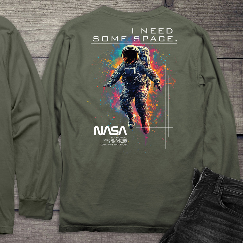 NASA I Need Some Space With Crest Long Sleeve Tee