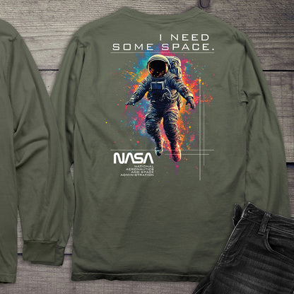 NASA I Need Some Space With Crest Long Sleeve Tee