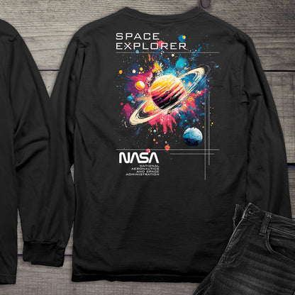 NASA Space Explorer With Crest Long Sleeve Tee