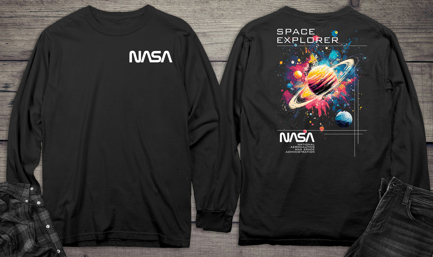 NASA Space Explorer With Crest Long Sleeve Tee