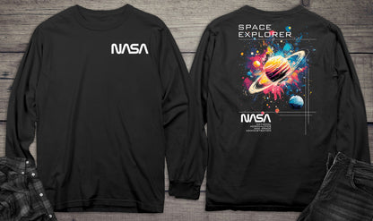 NASA Space Explorer With Crest Long Sleeve Tee