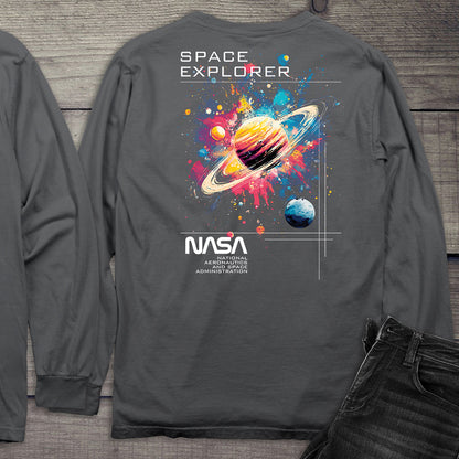 NASA Space Explorer With Crest Long Sleeve Tee