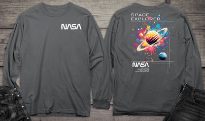 NASA Space Explorer With Crest Long Sleeve Tee