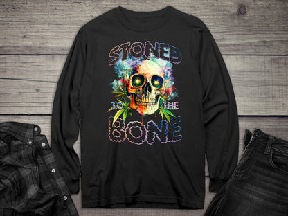 Stoned To The Bone Skull Long Sleeve Tee