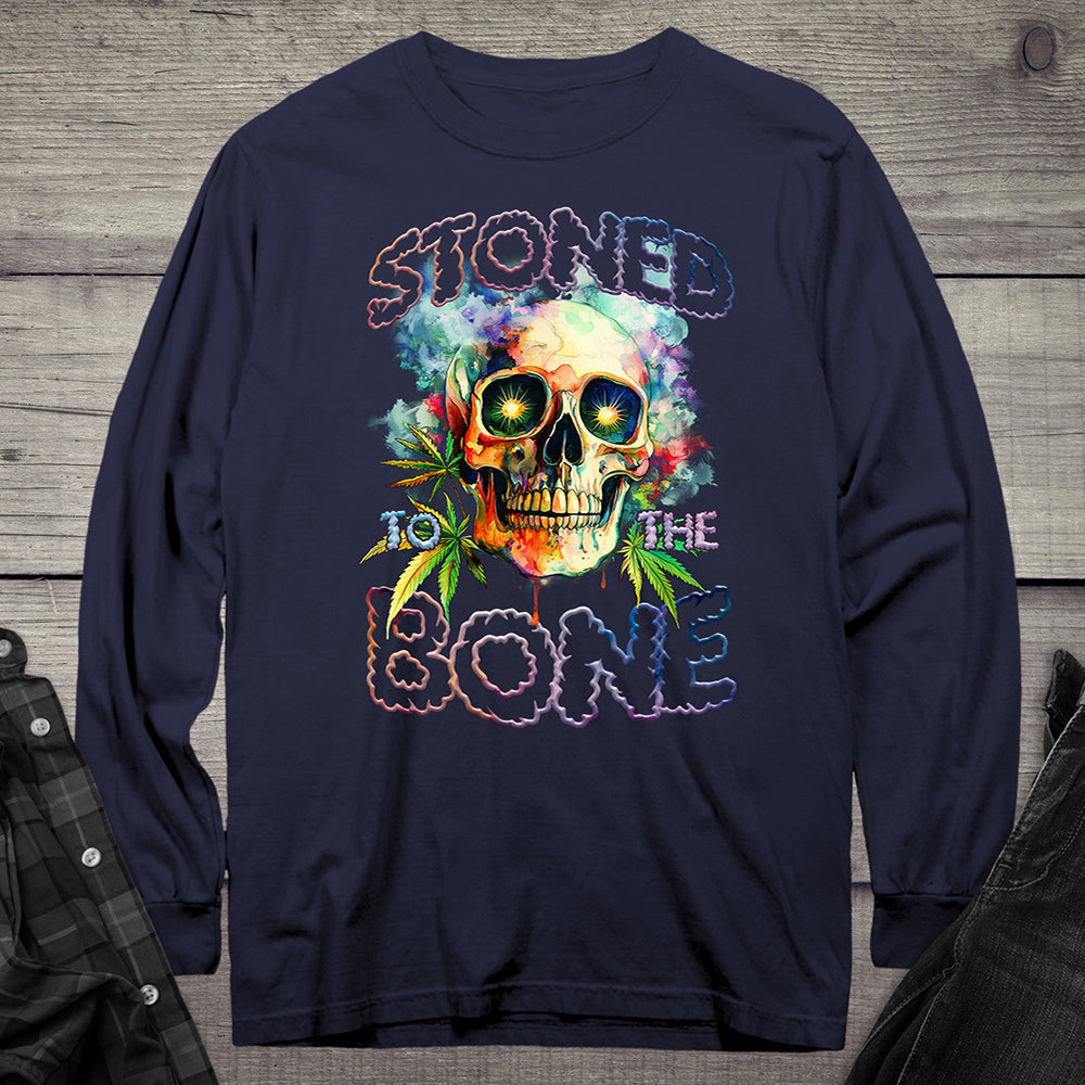 Stoned To The Bone Skull Long Sleeve Tee