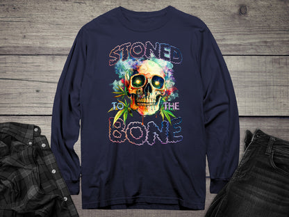 Stoned To The Bone Skull Long Sleeve Tee