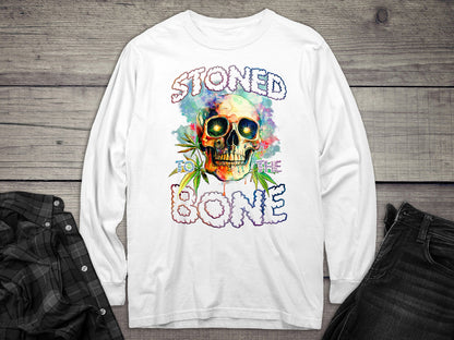 Stoned To The Bone Skull Long Sleeve Tee