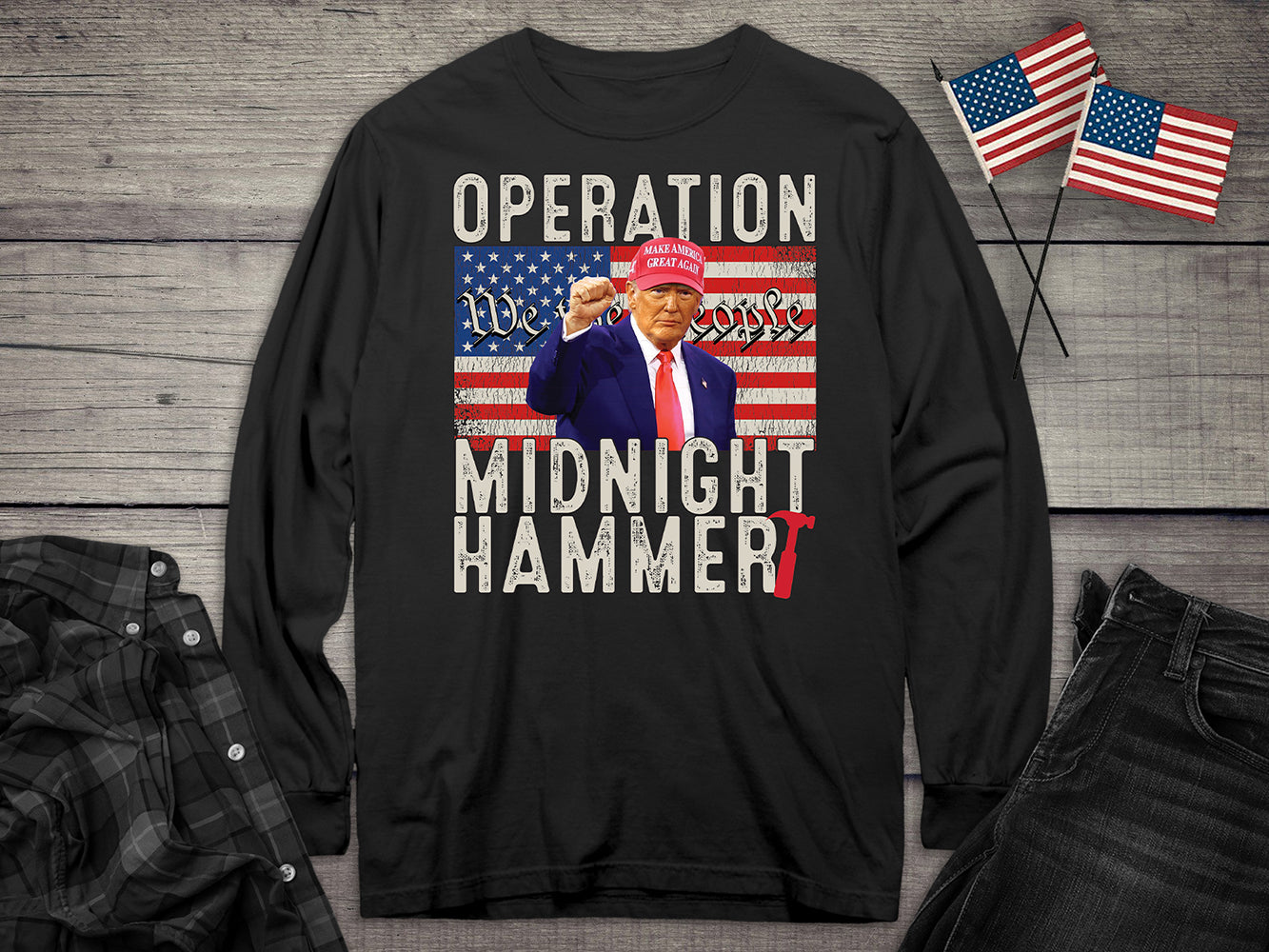 Trump Midnight Hammer Long Sleeve Tee