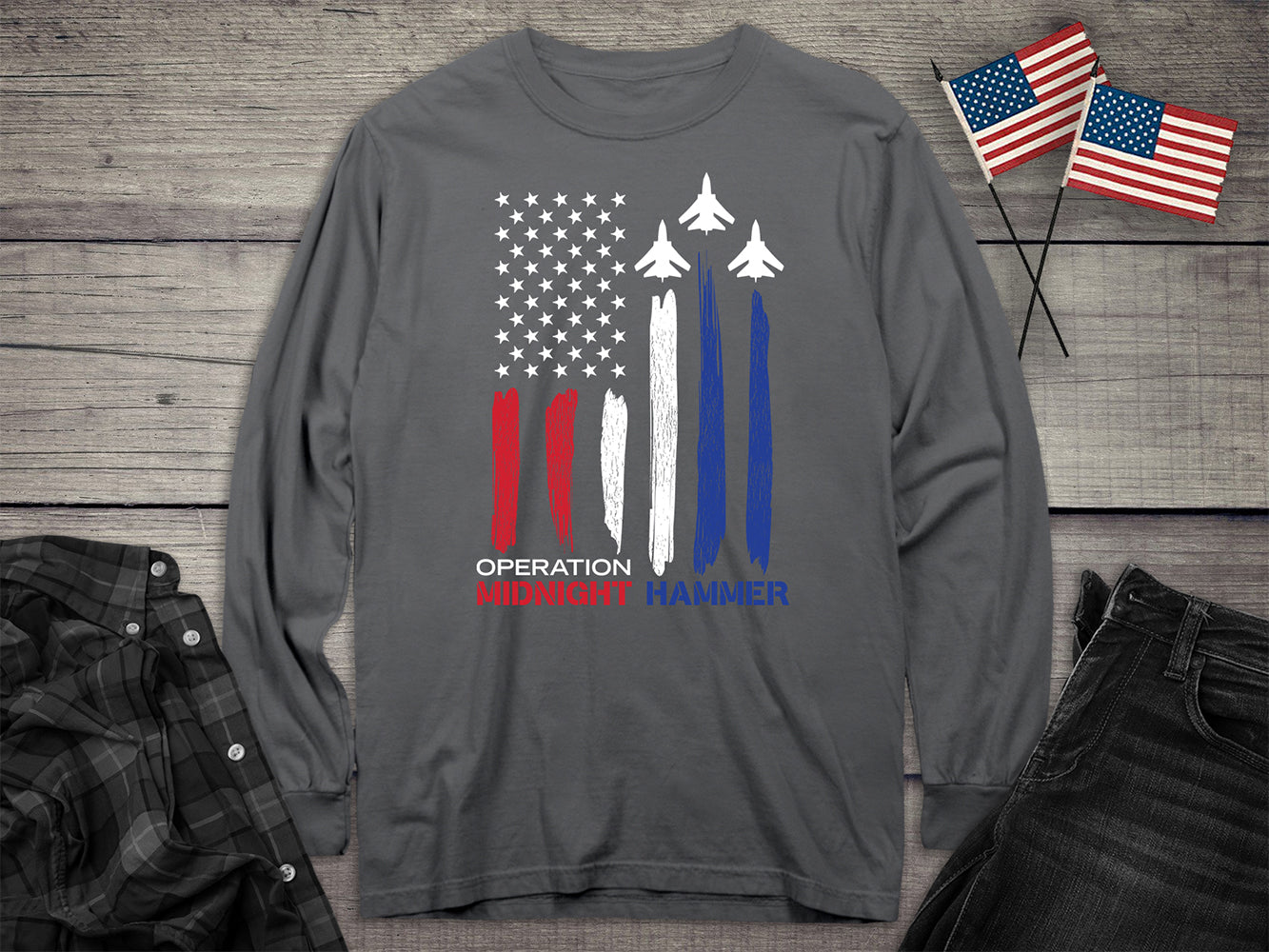 Midnight Hammer Jets Long Sleeve Tee