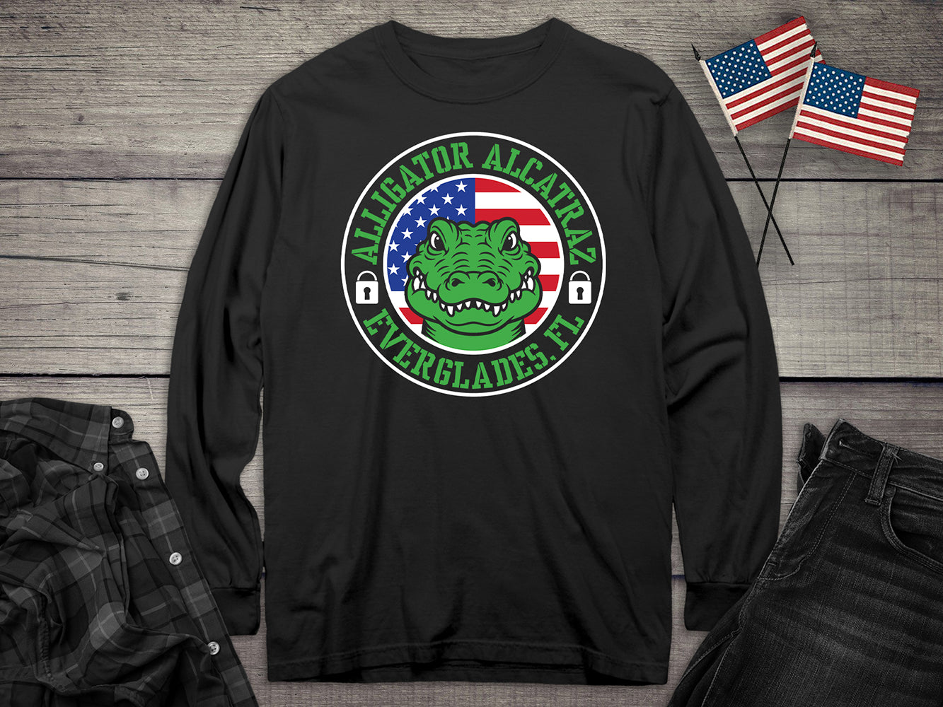 Alligator Alcatraz Circle Long Sleeve Tee