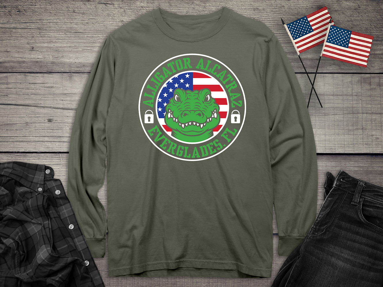 Alligator Alcatraz Circle Long Sleeve Tee