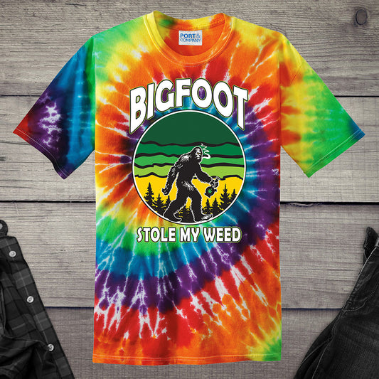 Bigfoot Stole My Weed Tie-Dye T-Shirt