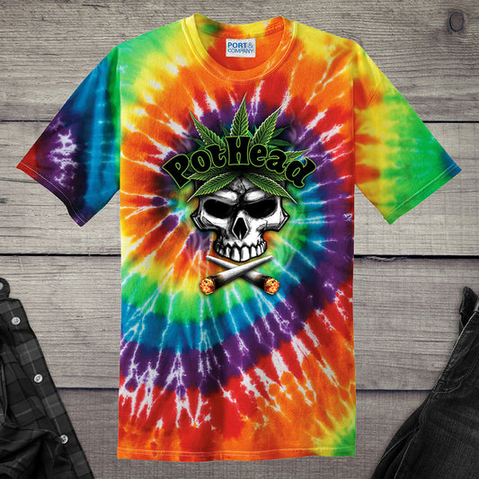 PotHead Skull Tie-Dye T-Shirt