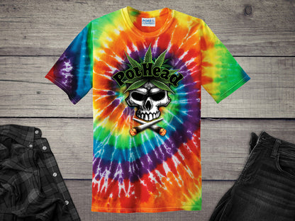 PotHead Skull Tie-Dye T-Shirt