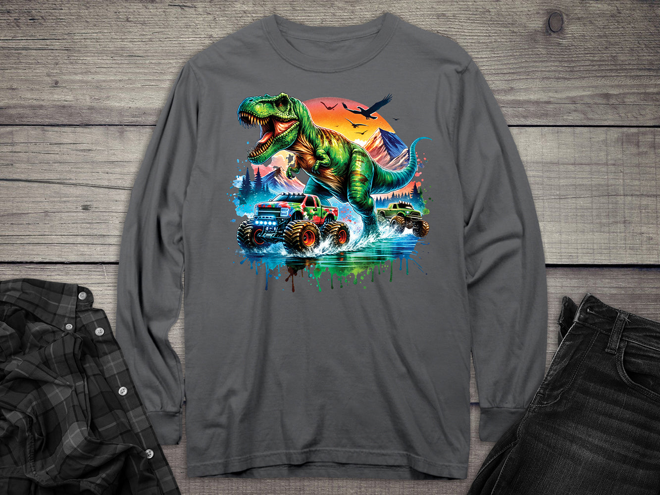 Dinosaur Trucks Long Sleeve Tee