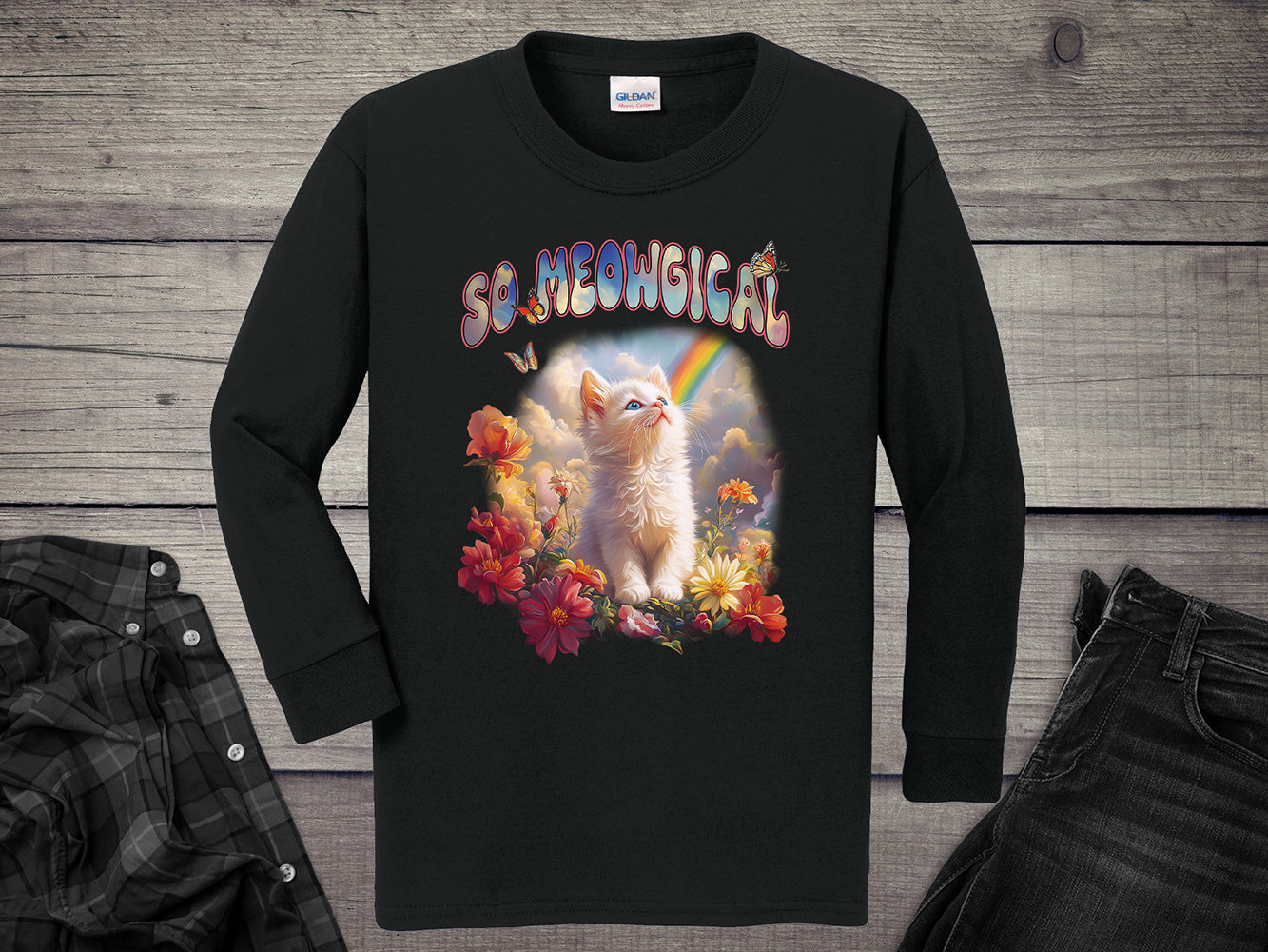 Meowgical Kitten Youth Long Sleeve Tee