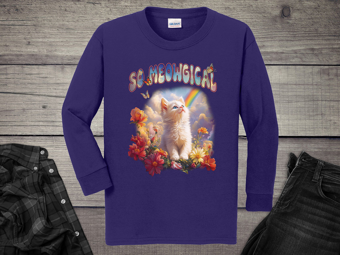 Meowgical Kitten Youth Long Sleeve Tee