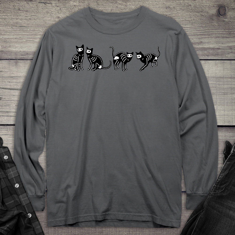 Skeleton Cats Long Sleeve Tee