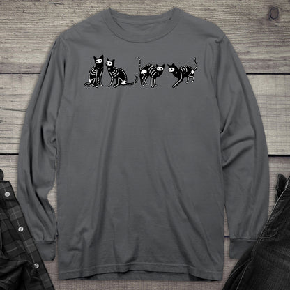 Skeleton Cats Long Sleeve Tee