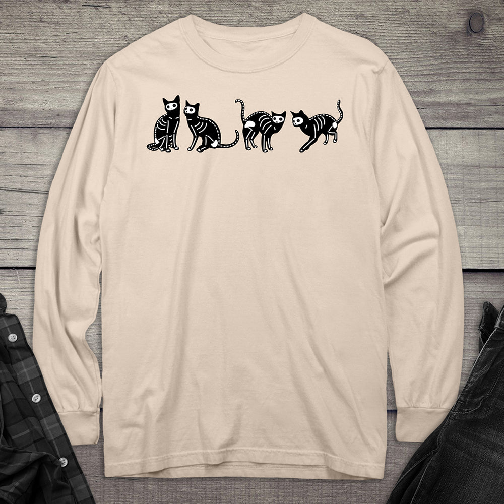 Skeleton Cats Long Sleeve Tee