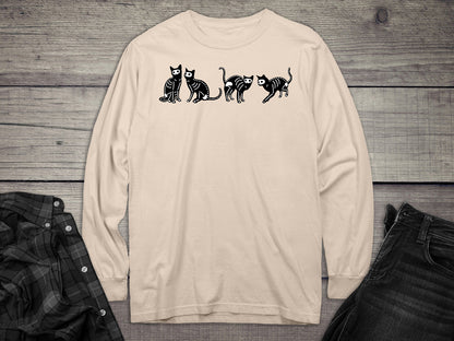 Skeleton Cats Long Sleeve Tee