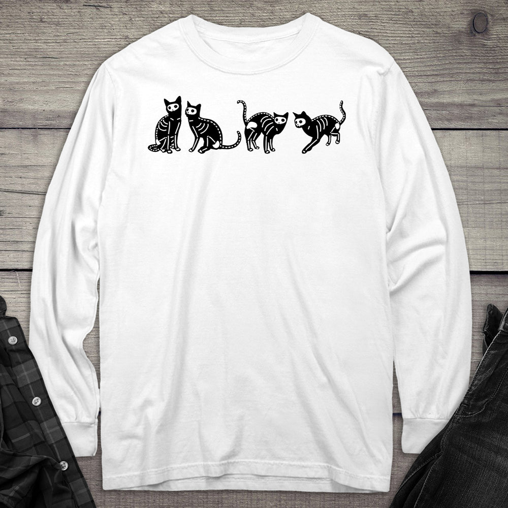 Skeleton Cats Long Sleeve Tee