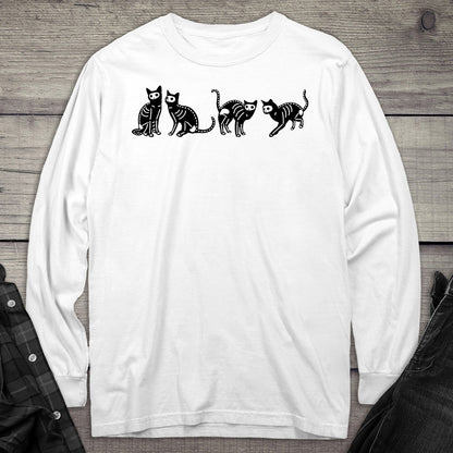 Skeleton Cats Long Sleeve Tee
