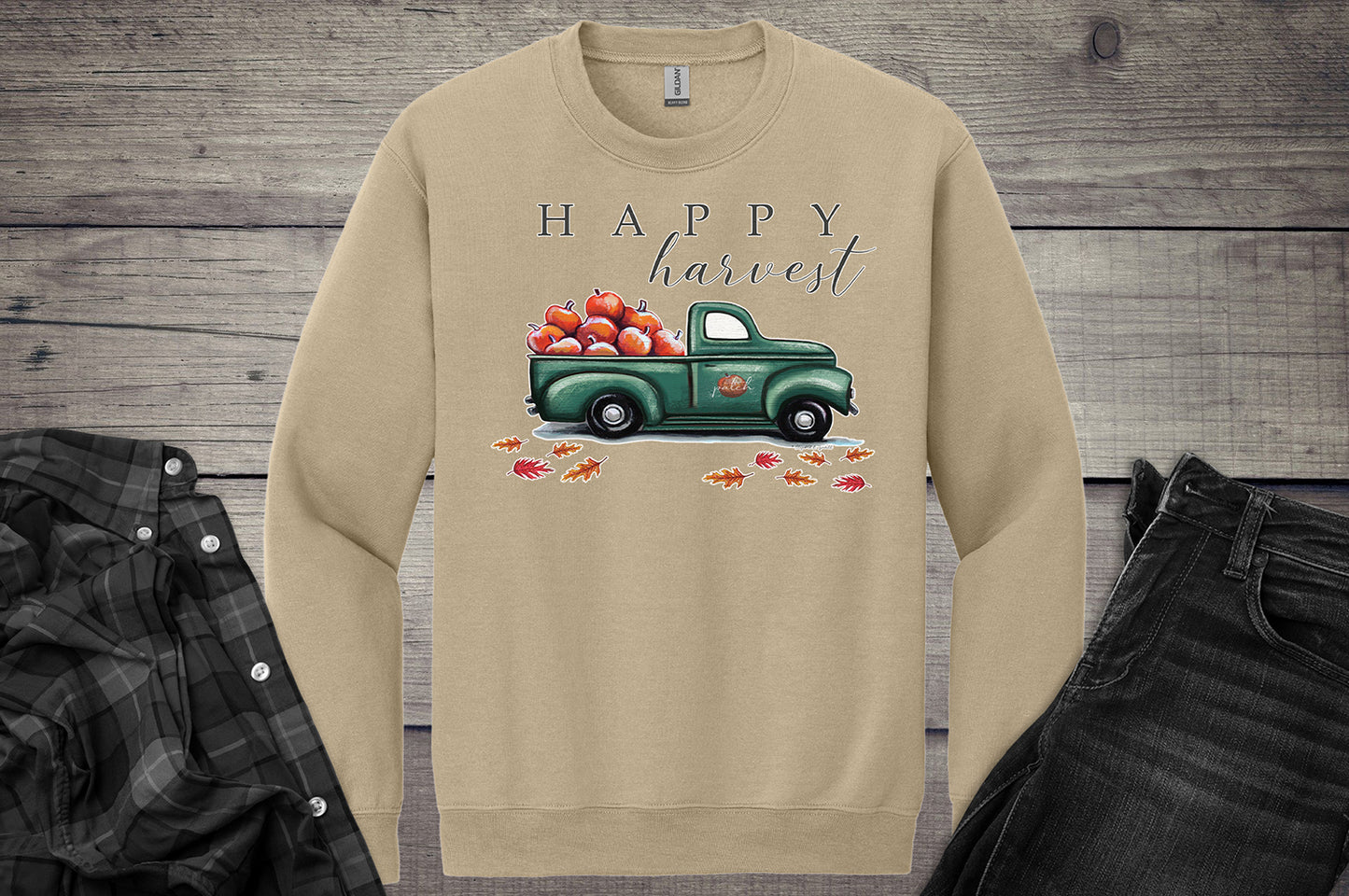 Happy Harvest Truck Crewneck Sweatshirt
