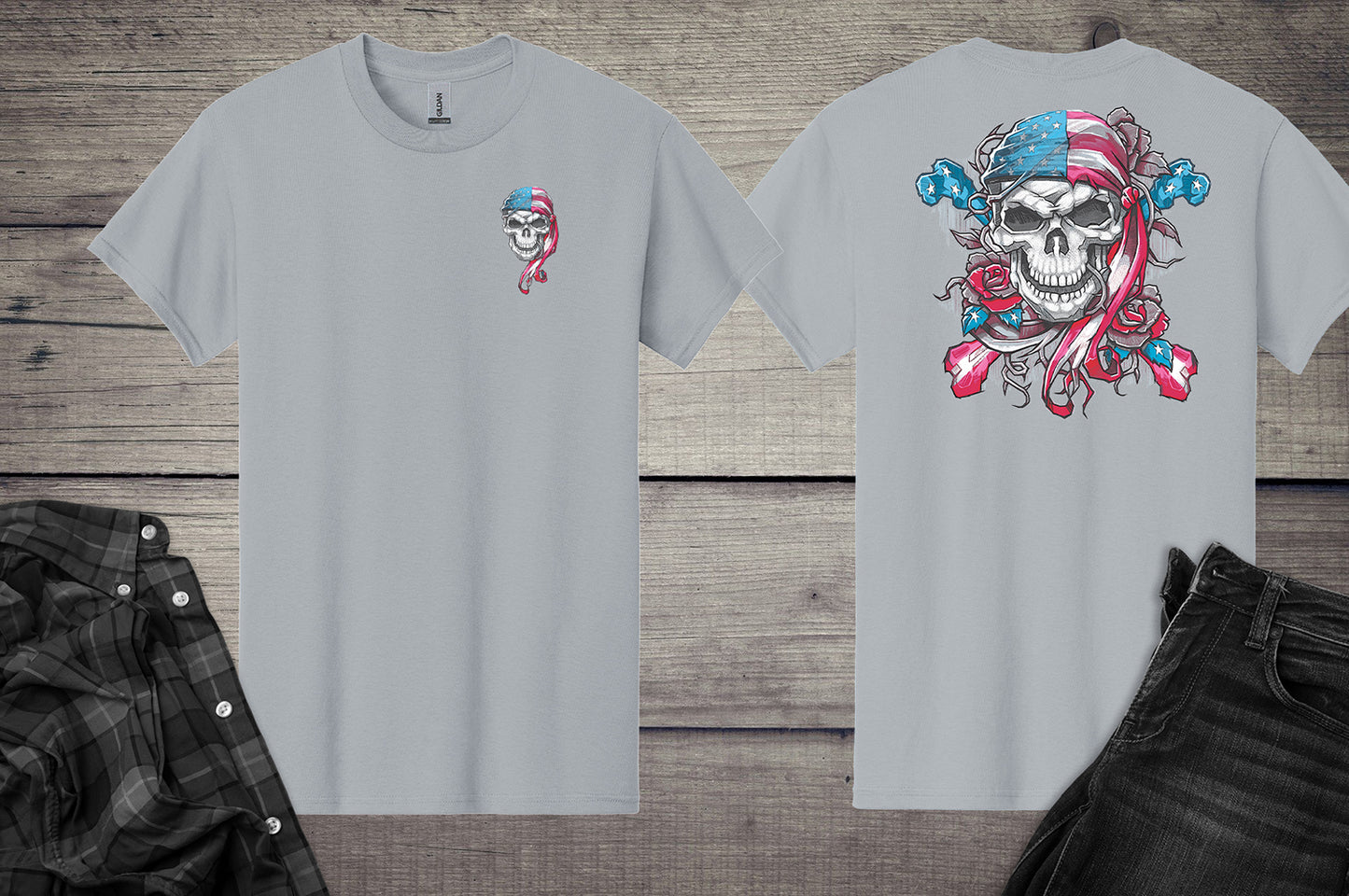 American Skull Bandana T-Shirt