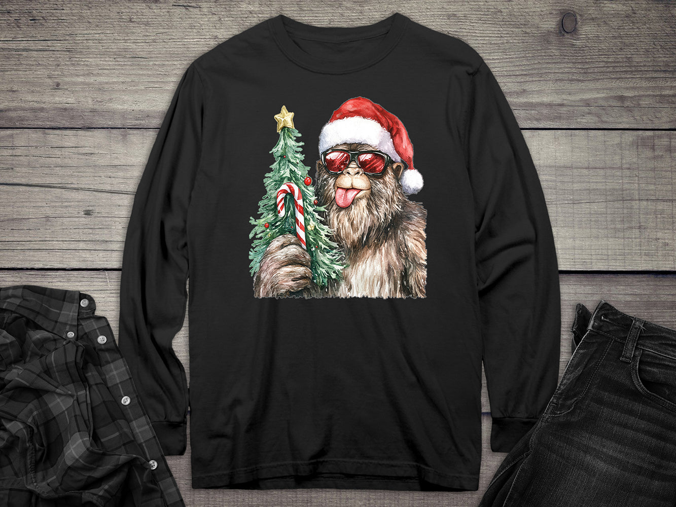 Bigfoot Christmas Long Sleeve Tee