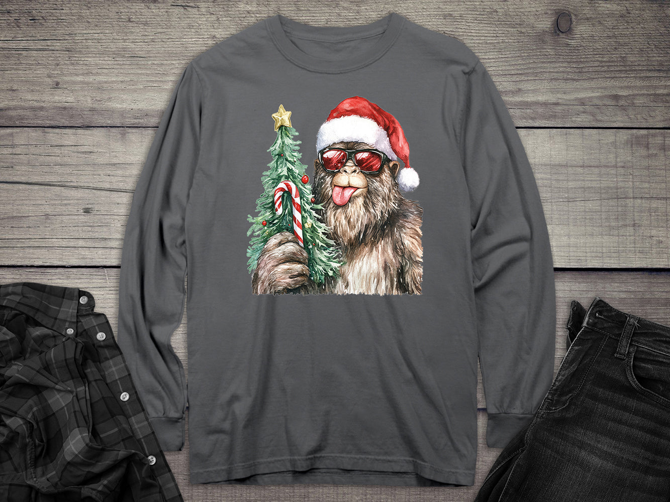Bigfoot Christmas Long Sleeve Tee