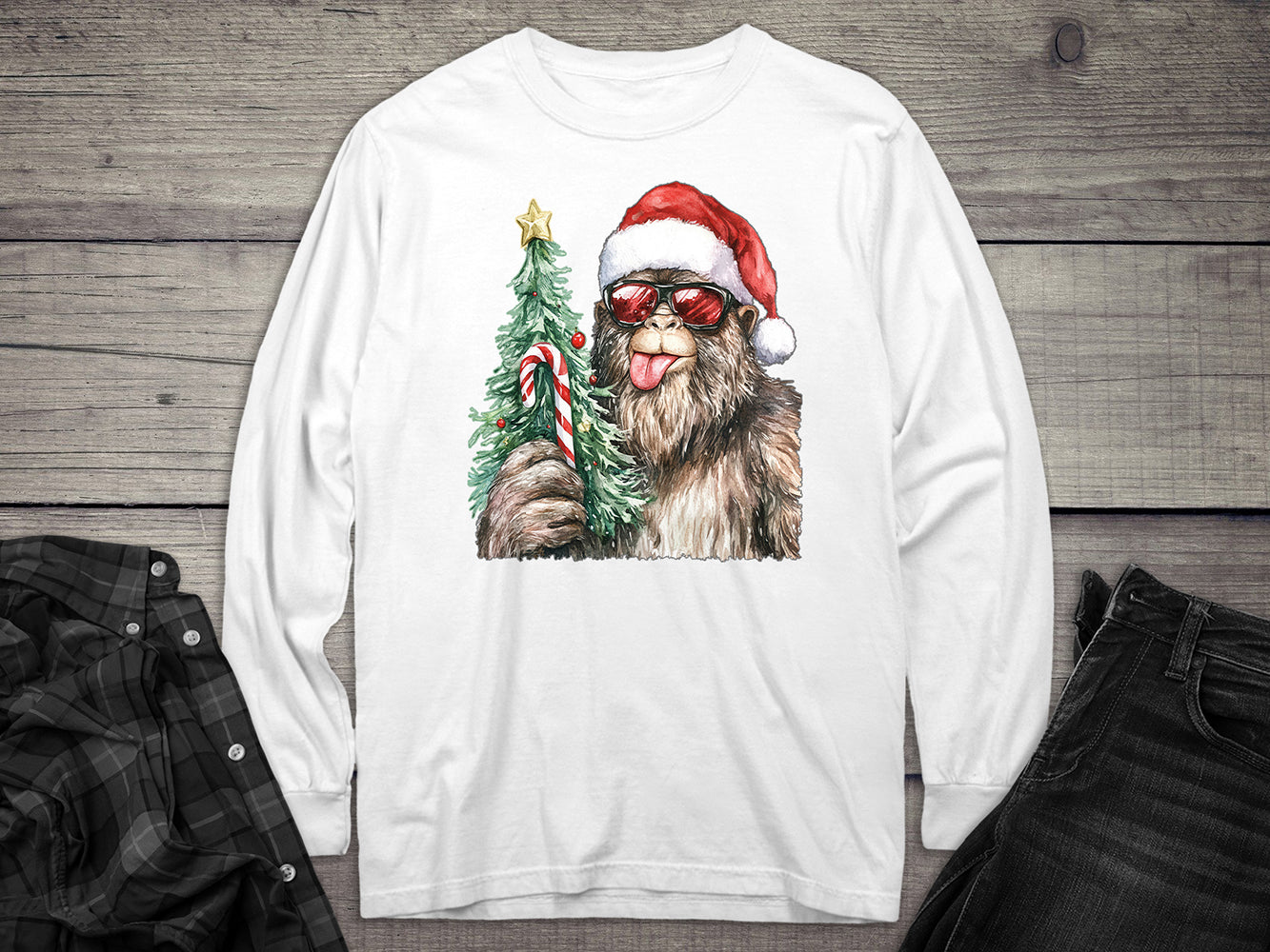 Bigfoot Christmas Long Sleeve Tee