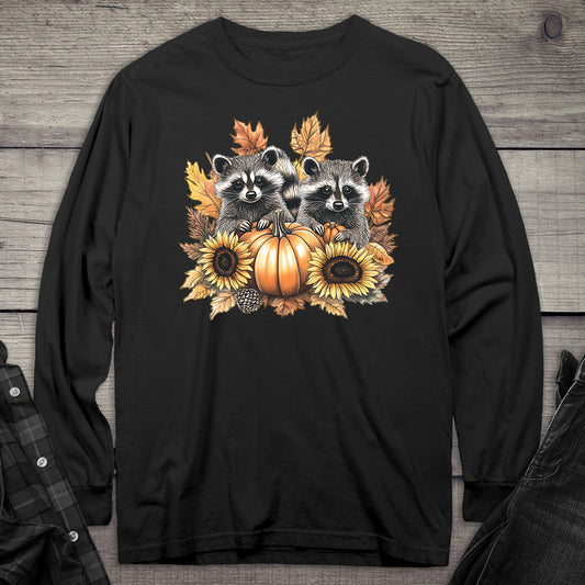 Fall Raccoons Long Sleeve Tee