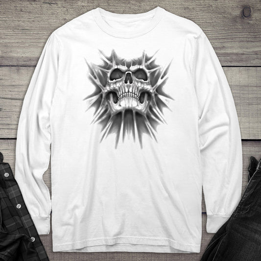 Gray Skull Roots Long Sleeve Tee