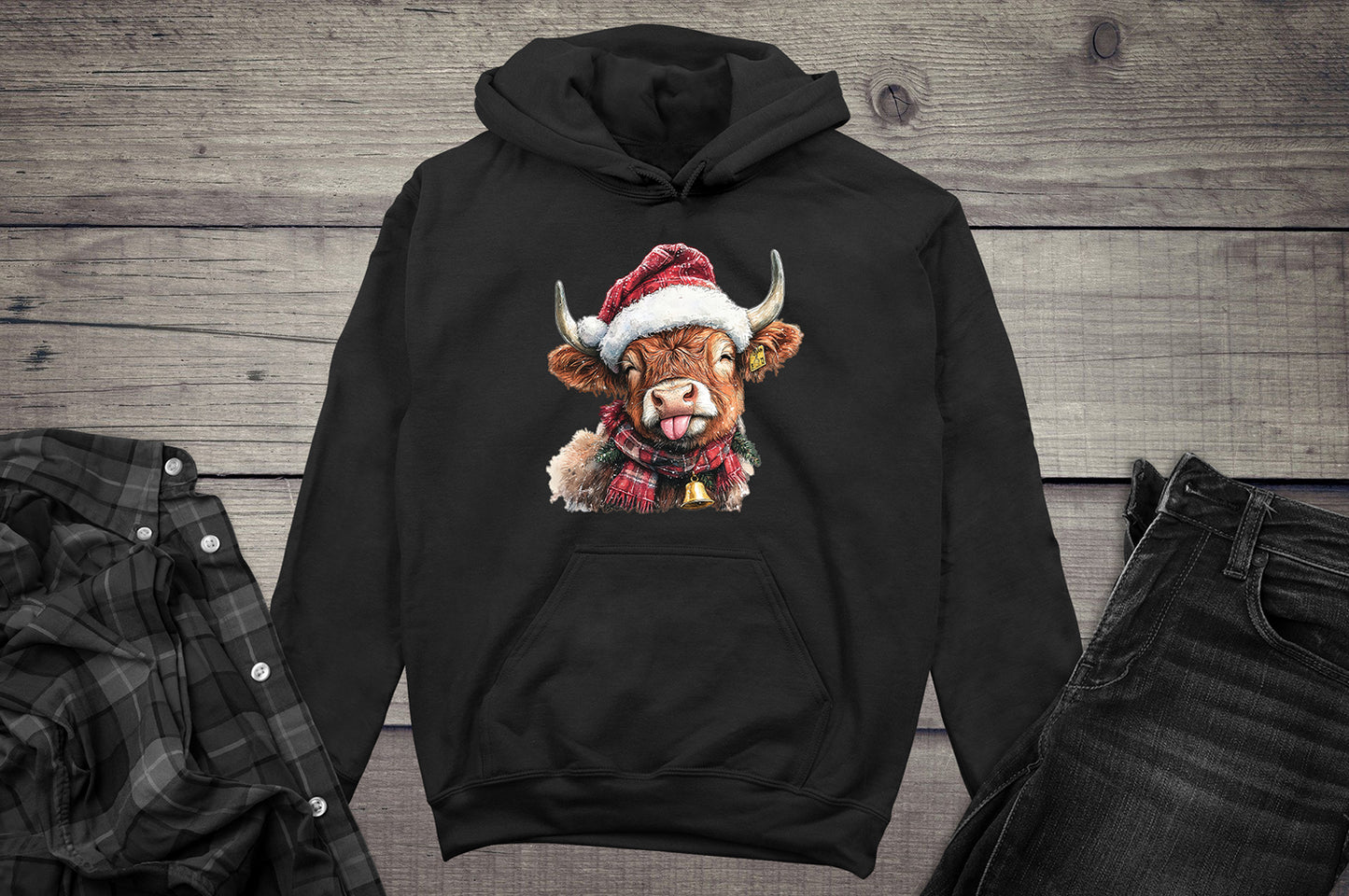 Christmas Highland Cow Hoodie