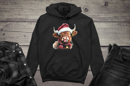 Christmas Highland Cow Hoodie