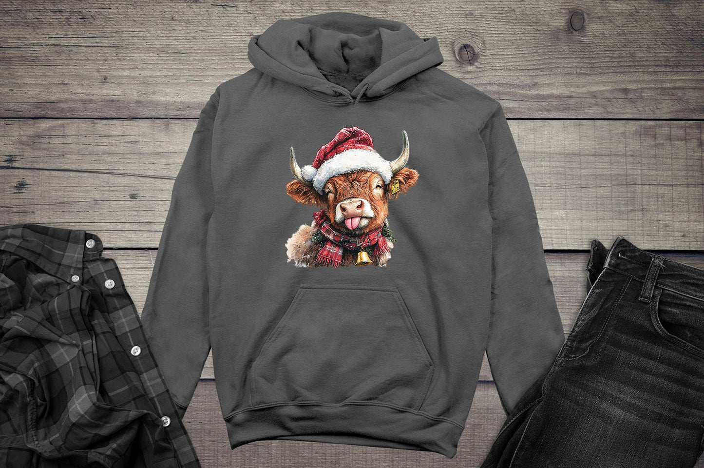 Christmas Highland Cow Hoodie