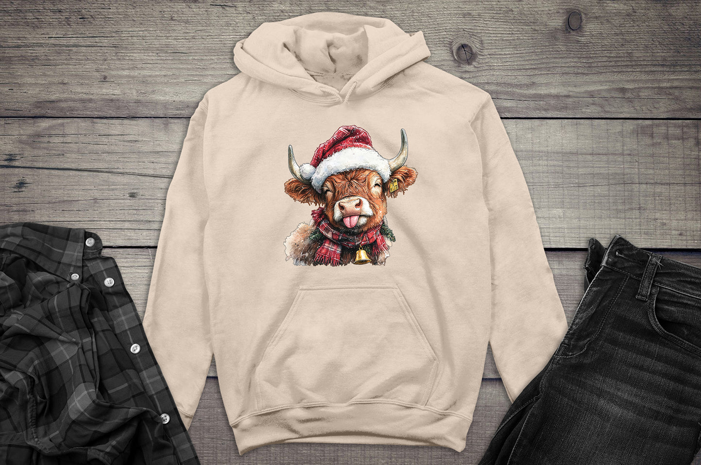 Christmas Highland Cow Hoodie