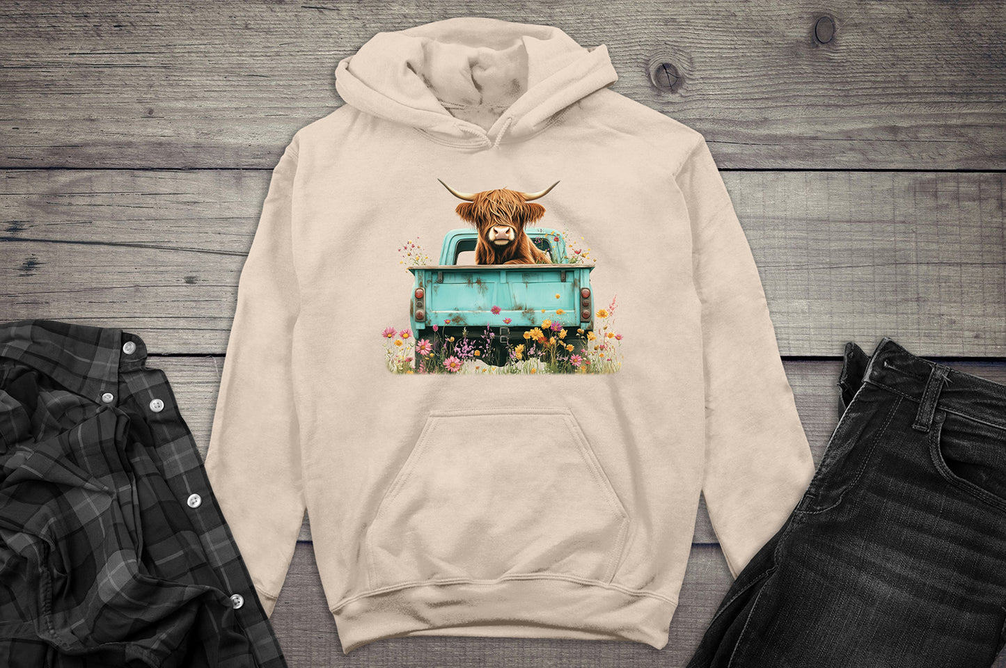Highland Cow Truck Hoodie