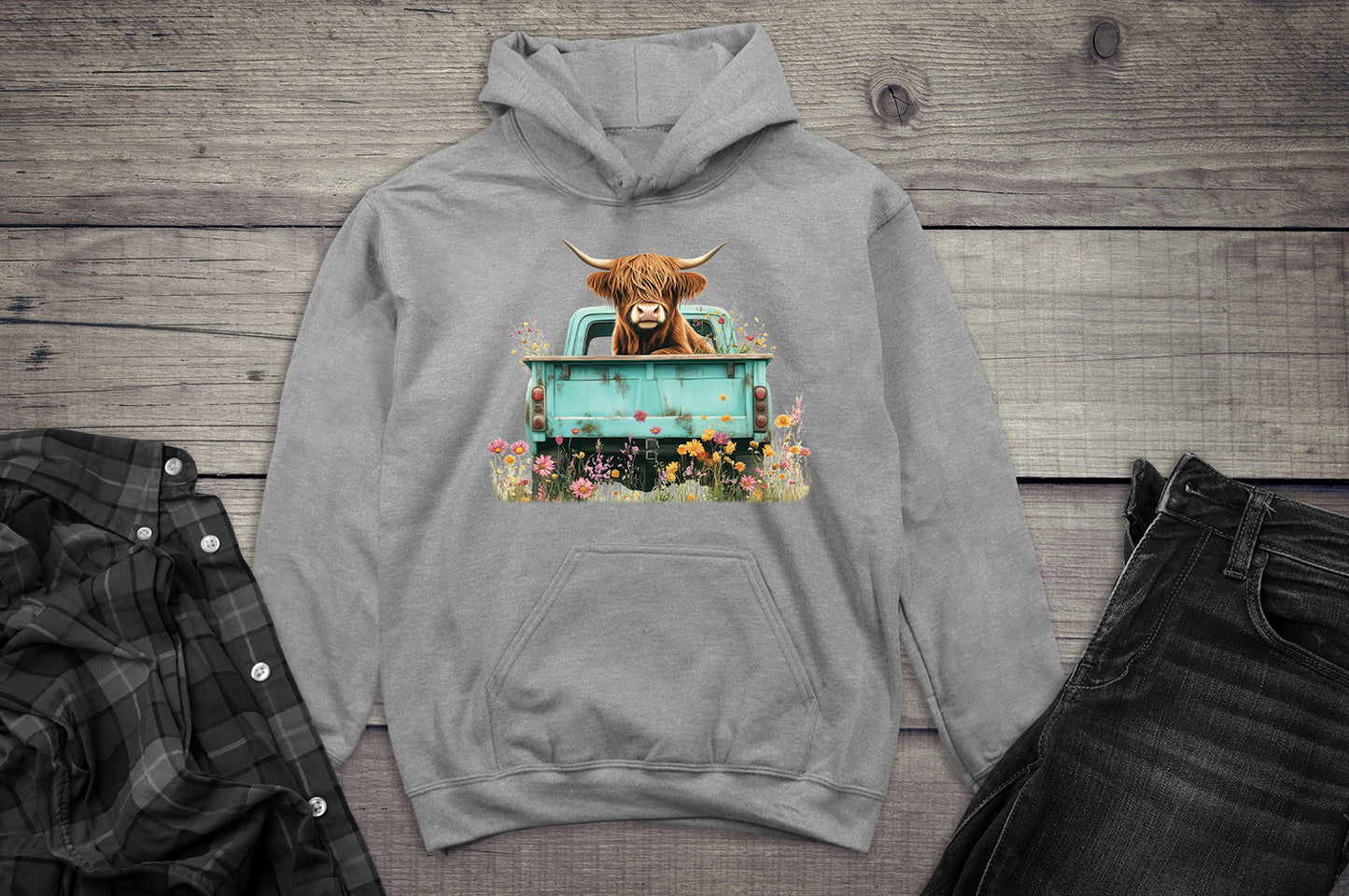 Highland Cow Truck Hoodie