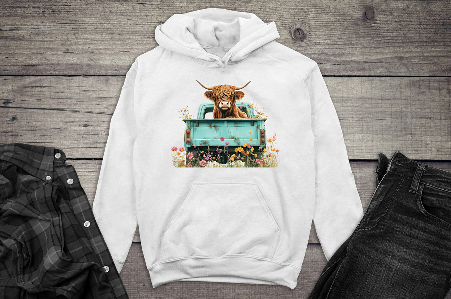 Highland Cow Truck Hoodie
